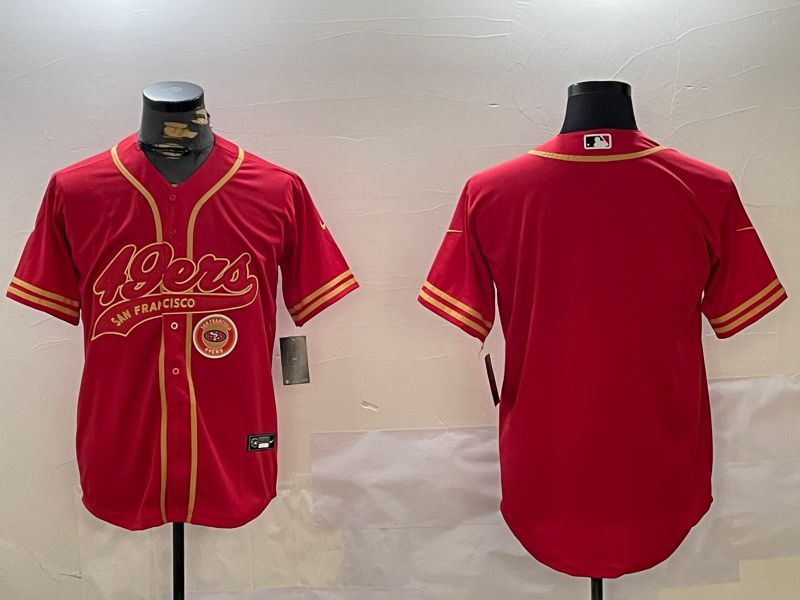 Men San Francisco 49ers Blank Red Gold Joint Name 2024 Nike Limited NFL Jersey style 5->san francisco 49ers->NFL Jersey